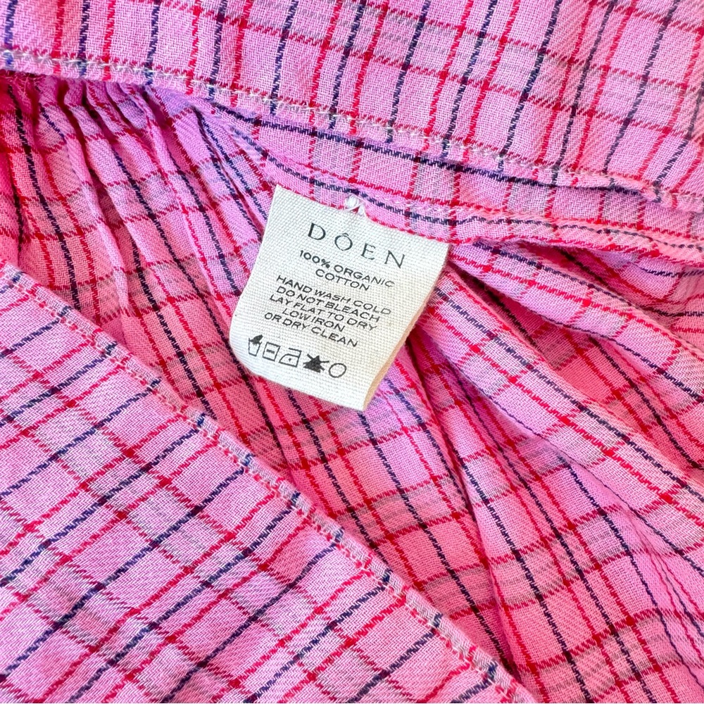💋SOLD💋✨🎪🌷DÔEN ‘ Madge’ Rosy St Germain Plaid Organic Cotton Nightgown Dress - Picture 12 of 15